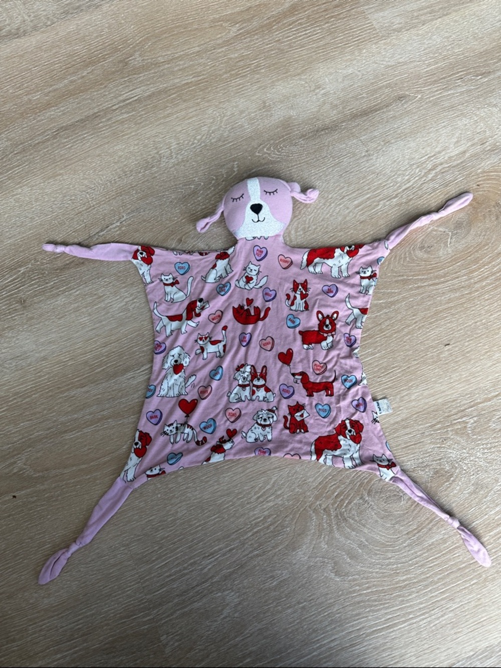Little Sleepies Pink Furrever Dog Lovey Valentine Security Blanket Rare